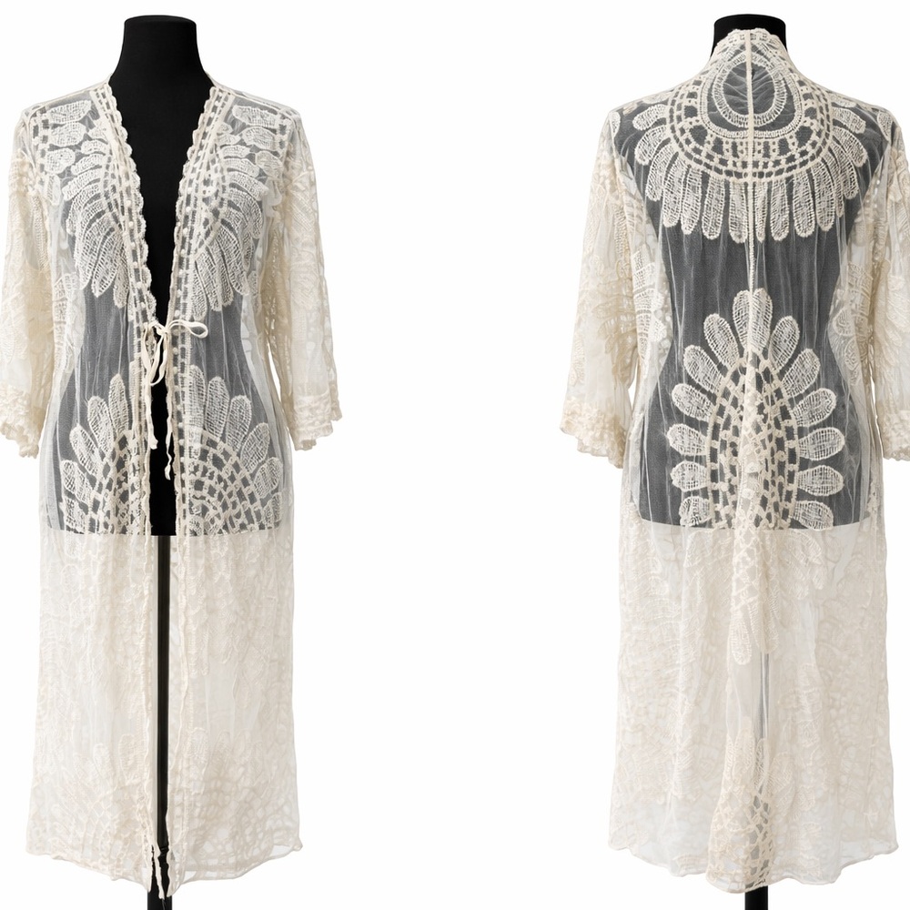 Elegant Lace Kimono Cardigan